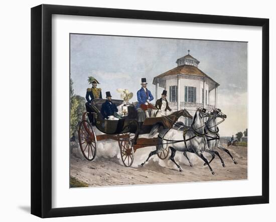 Carriage Ride around Vienna, Austria, 18th Century-null-Framed Giclee Print