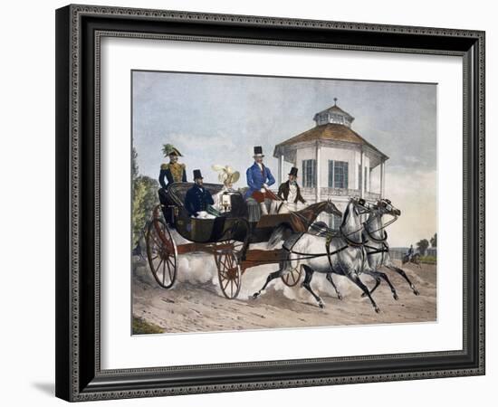 Carriage Ride around Vienna, Austria, 18th Century-null-Framed Giclee Print