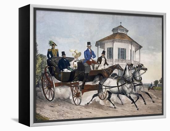 Carriage Ride around Vienna, Austria, 18th Century-null-Framed Premier Image Canvas