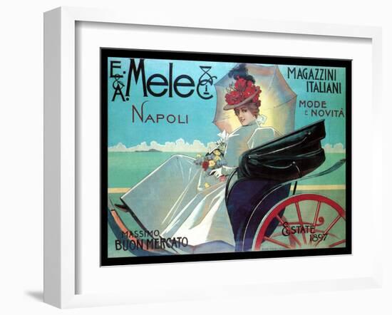 Carriage Ride by the Shore-Aleardo Villa-Framed Art Print