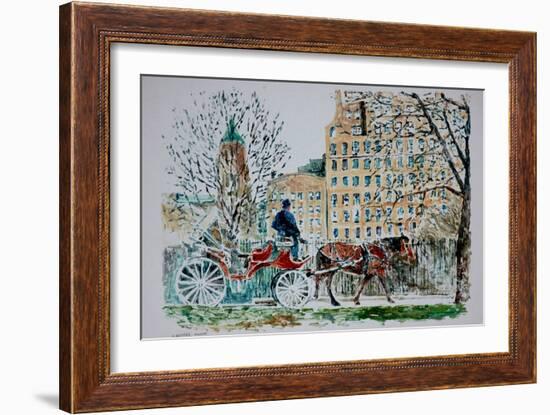 Carriage Ride, Central Park-Anthony Butera-Framed Giclee Print