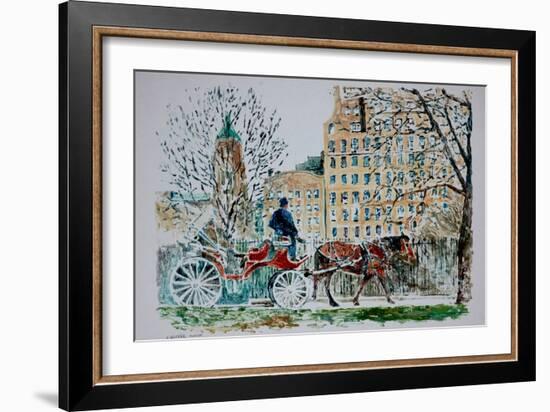 Carriage Ride, Central Park-Anthony Butera-Framed Giclee Print