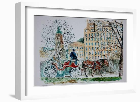 Carriage Ride, Central Park-Anthony Butera-Framed Giclee Print