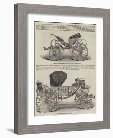 Carriages for the Princess Royal of Wurtemberg-null-Framed Giclee Print