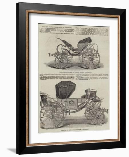 Carriages for the Princess Royal of Wurtemberg-null-Framed Giclee Print