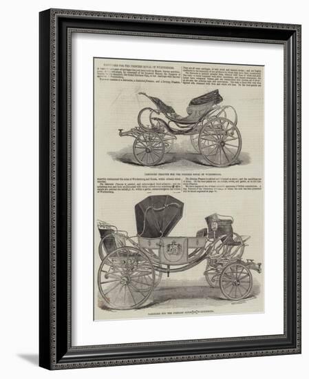 Carriages for the Princess Royal of Wurtemberg-null-Framed Giclee Print