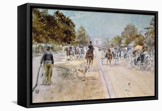Carriages on the Champs Elysees-Georges Stein-Framed Premier Image Canvas