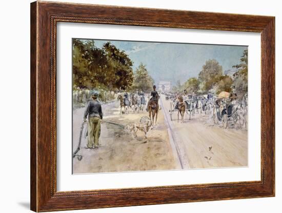 Carriages on the Champs Elysees-Georges Stein-Framed Giclee Print