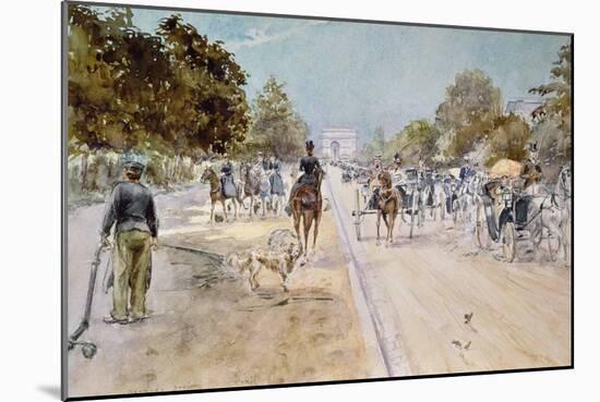 Carriages on the Champs Elysees-Georges Stein-Mounted Giclee Print
