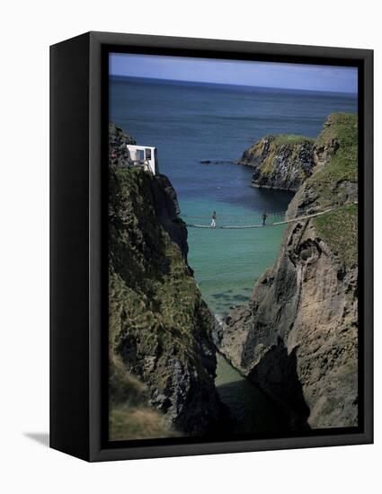 Carrick-A-Rede Rope Bridge, County Antrim, Northern Ireland, United Kingdom-Roy Rainford-Framed Premier Image Canvas