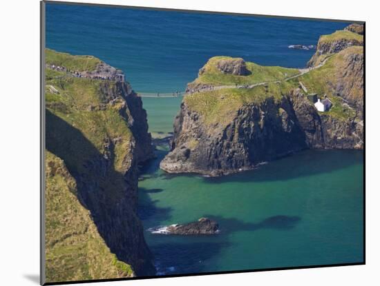 Carrick-A-Rede Rope Bridge to Carrick Island, Larrybane Bay, County Antrim, Ulster-Neale Clarke-Mounted Photographic Print