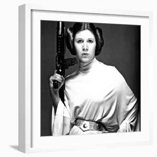 CARRIE FISHER. "Star Wars: Episode IV-A New Hope" [1977], directed by GEORGE LUCAS.-null-Framed Photographic Print