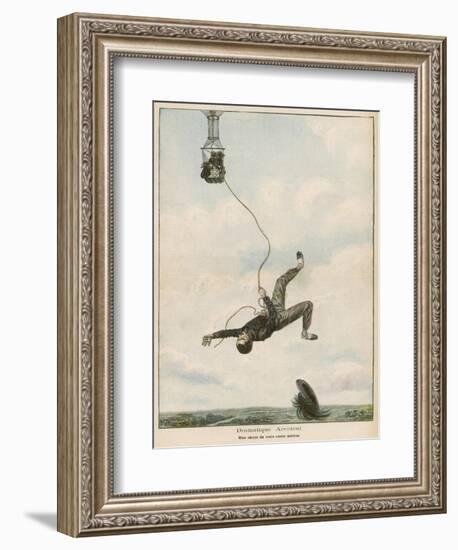 Carried Aloft by Balloon-null-Framed Art Print