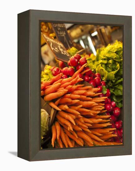 Carrots, Central Market, Malaga, Spain-Walter Bibikow-Framed Premier Image Canvas