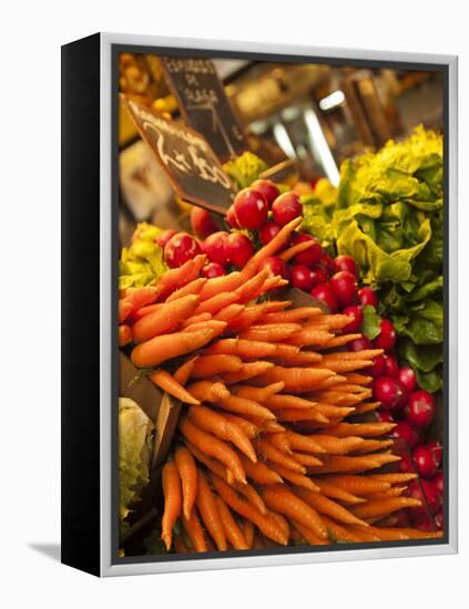 Carrots, Central Market, Malaga, Spain-Walter Bibikow-Framed Premier Image Canvas