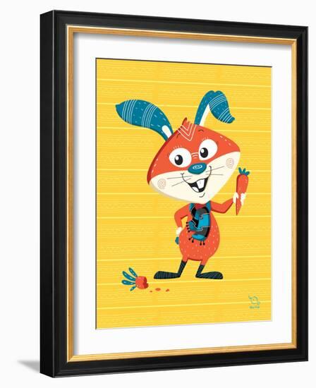 Carrots Up!-Blue Fish-Framed Art Print