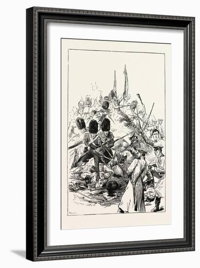 Carry High the Colours, the Guards Defending the Sandbag Battery at Inkerman-William Barnes Wollen-Framed Giclee Print