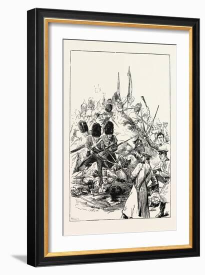 Carry High the Colours, the Guards Defending the Sandbag Battery at Inkerman-William Barnes Wollen-Framed Giclee Print