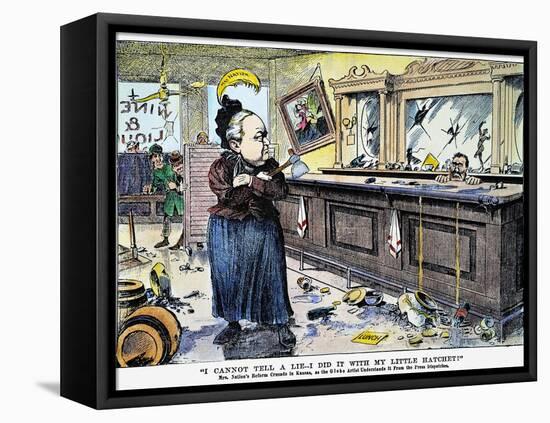 Carry Nation Cartoon, 1901-null-Framed Premier Image Canvas