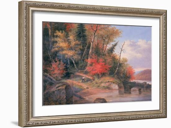 Carrying a Canoe to the River, St. Maurice-Cornelius Krieghoff-Framed Giclee Print