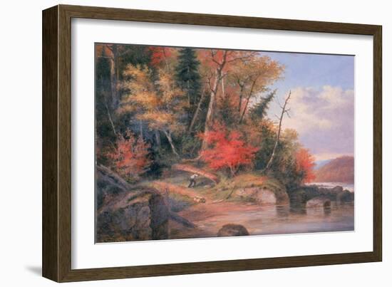 Carrying a Canoe to the River, St. Maurice-Cornelius Krieghoff-Framed Giclee Print