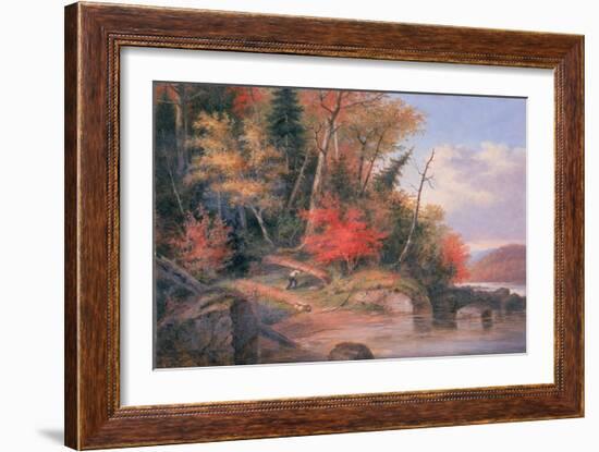 Carrying a Canoe to the River, St. Maurice-Cornelius Krieghoff-Framed Giclee Print