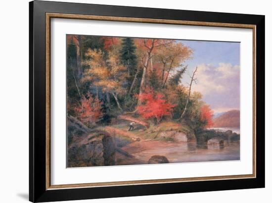 Carrying a Canoe to the River, St. Maurice-Cornelius Krieghoff-Framed Giclee Print