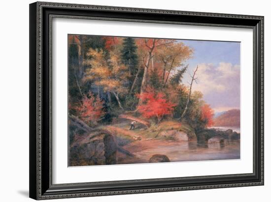 Carrying a Canoe to the River, St. Maurice-Cornelius Krieghoff-Framed Giclee Print