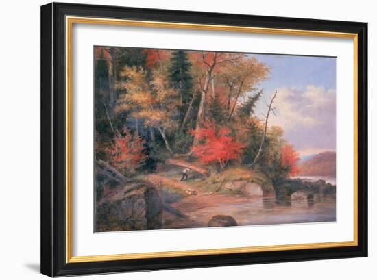 Carrying a Canoe to the River, St. Maurice-Cornelius Krieghoff-Framed Giclee Print