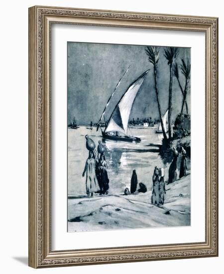 Carrying Water from the Nile, Cairo, Egypt, 1928-Louis Cabanes-Framed Giclee Print