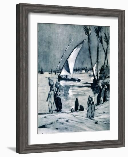 Carrying Water from the Nile, Cairo, Egypt, 1928-Louis Cabanes-Framed Giclee Print