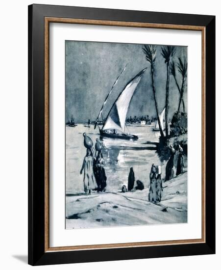 Carrying Water from the Nile, Cairo, Egypt, 1928-Louis Cabanes-Framed Giclee Print