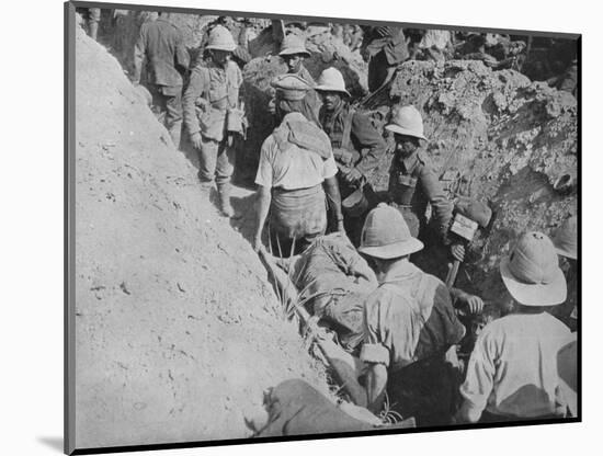 'Carrying wounded through the trenches', 1915-Unknown-Mounted Photographic Print