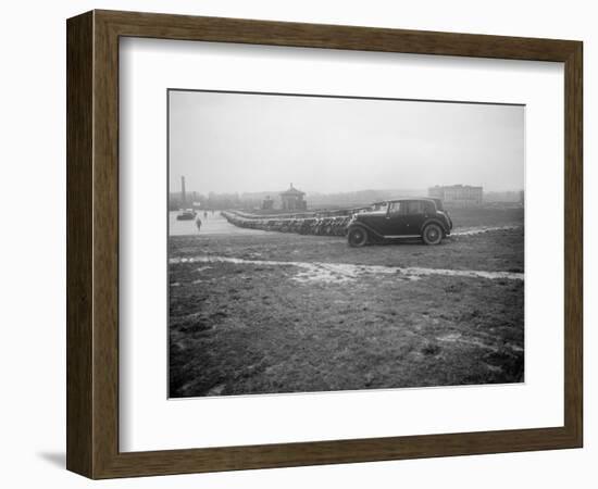 Cars at the Riley Motor Club Rally, Croydon Aerodrome, 25 April 1931-Bill Brunell-Framed Photographic Print