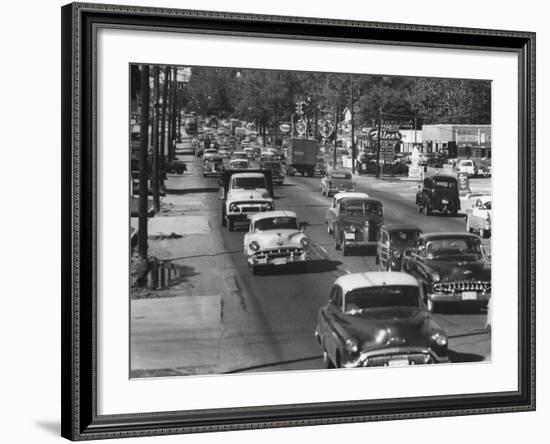 Cars Filling the Roadway on Route 1 Between Washington and Baltimore-Ed Clark-Framed Premium Photographic Print