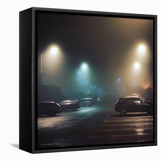 Cars in Car Park with Fog at Night-Tim Kahane-Framed Premier Image Canvas