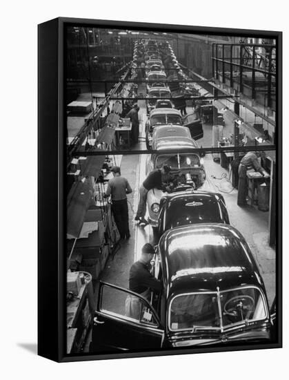 Cars Moving Down Assembly Line-Ralph Morse-Framed Premier Image Canvas