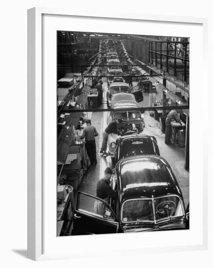 Cars Moving Down Assembly Line-Ralph Morse-Framed Premium Photographic Print