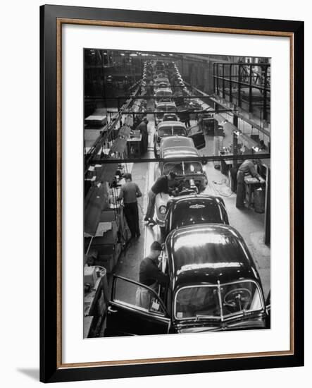 Cars Moving Down Assembly Line-Ralph Morse-Framed Premium Photographic Print