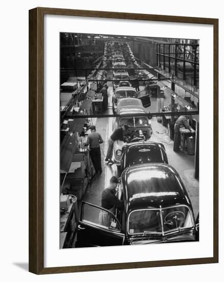 Cars Moving Down Assembly Line-Ralph Morse-Framed Premium Photographic Print