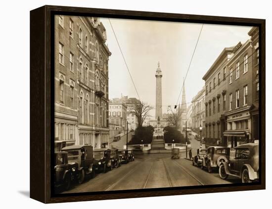 Cars on a Street in Baltimore-null-Framed Premier Image Canvas