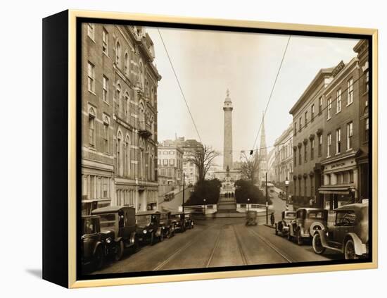 Cars on a Street in Baltimore-null-Framed Premier Image Canvas