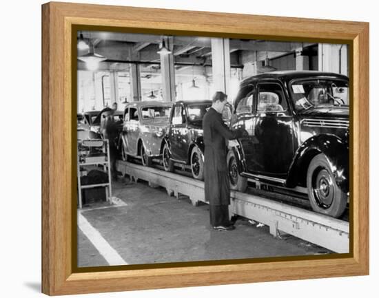 Cars on the Assembly Line at the Fiat Plant-Carl Mydans-Framed Premier Image Canvas