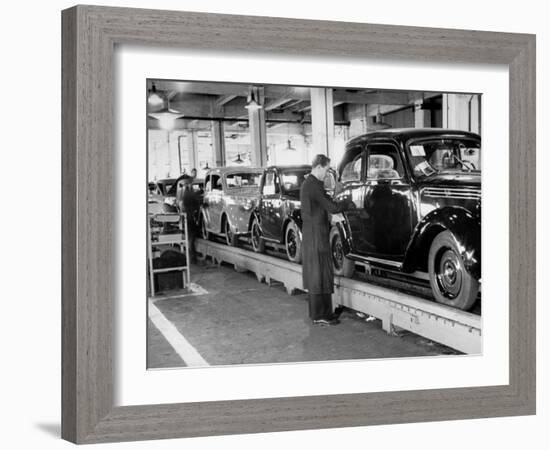 Cars on the Assembly Line at the Fiat Plant-Carl Mydans-Framed Photographic Print