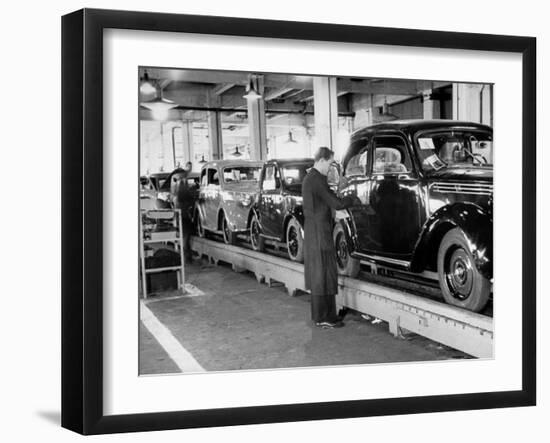 Cars on the Assembly Line at the Fiat Plant-Carl Mydans-Framed Photographic Print