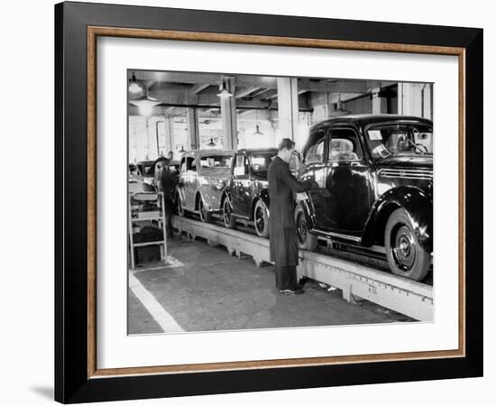 Cars on the Assembly Line at the Fiat Plant-Carl Mydans-Framed Photographic Print