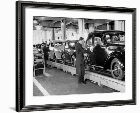 Cars on the Assembly Line at the Fiat Plant-Carl Mydans-Framed Photographic Print