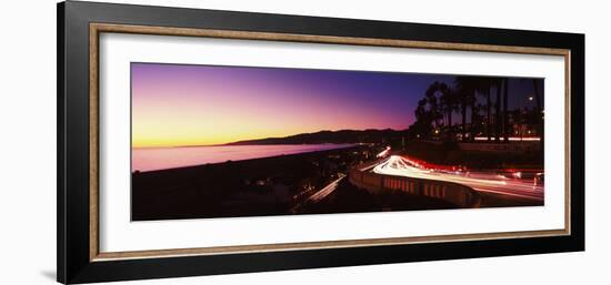Cars on the road, Highway 101, Santa Monica, Los Angeles County, California, USA-null-Framed Photographic Print