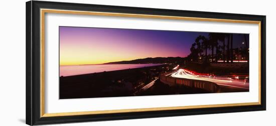 Cars on the road, Highway 101, Santa Monica, Los Angeles County, California, USA-null-Framed Photographic Print