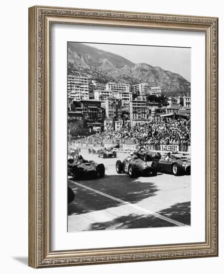 Cars on the Starting Grid, Monaco, 1950S-null-Framed Photographic Print